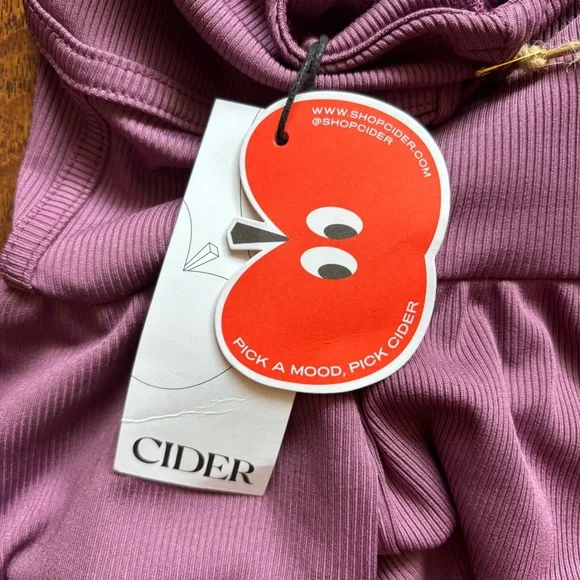 CIDER Purple Ribbed Wide Leg Jumpsuit - Picture 7 of 10